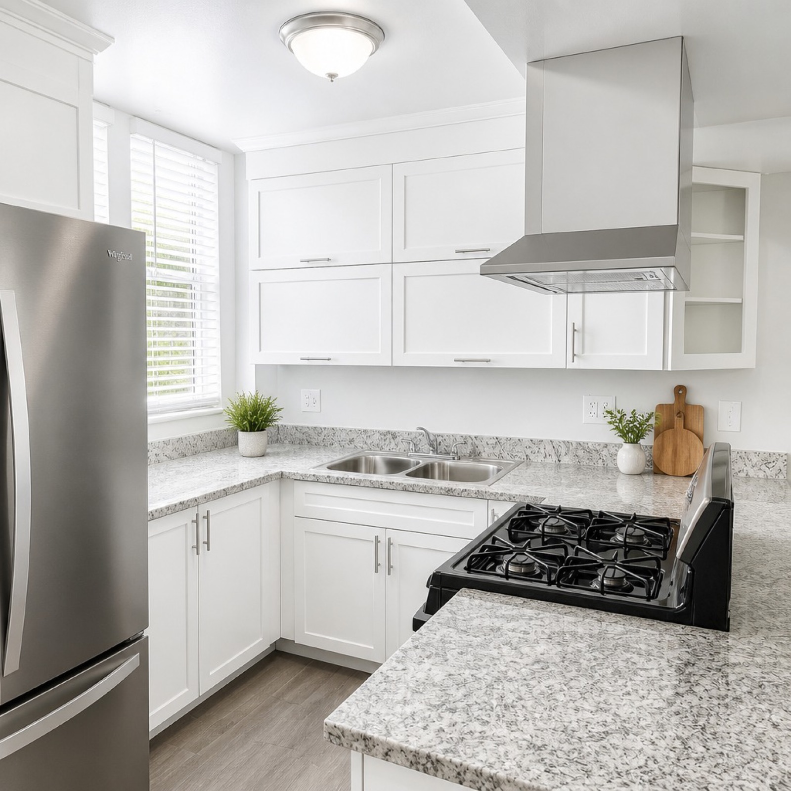 Open kitchen with gas stove