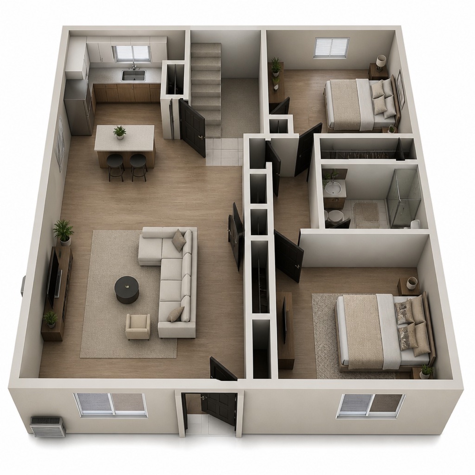 Second floor plan rendering